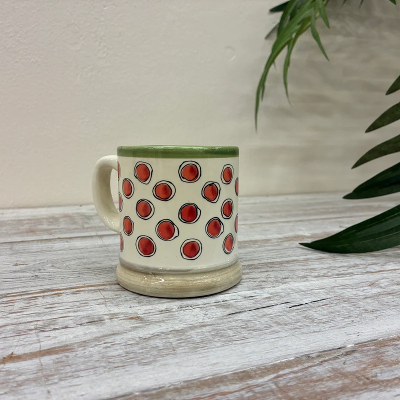 Jet Seasons Tasse 160ml Creme Rot Gepunktet Keramik