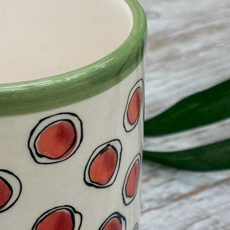 Jet Seasons Tasse 160ml Creme Rot Gepunktet Keramik