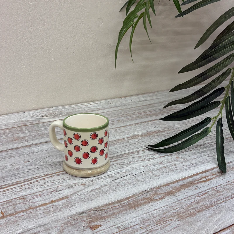 Jet Seasons Tasse 160ml Creme Rot Gepunktet Keramik