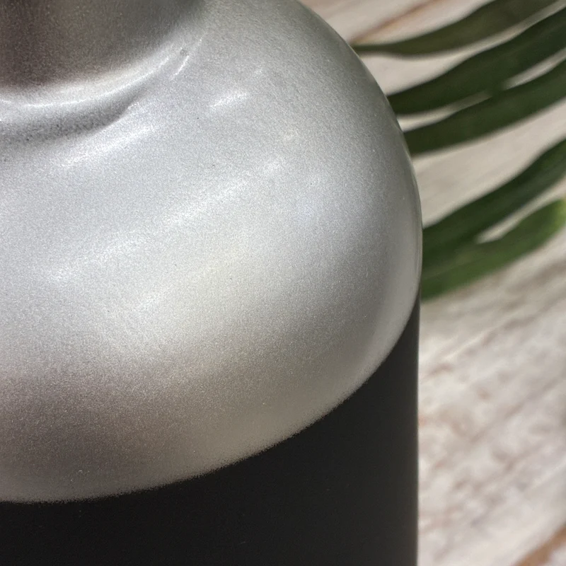 Countryfield Vase Silber Schwarz Matt Design Deko 25cm