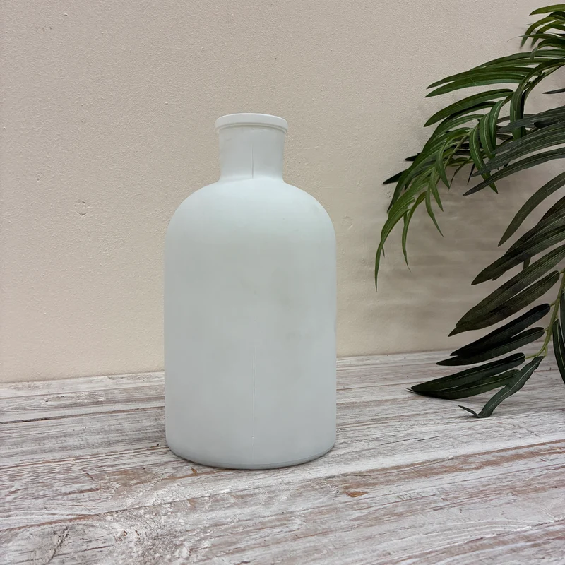 Countryfield Vase Weiß Matt Glas 27cm Dekoflasche