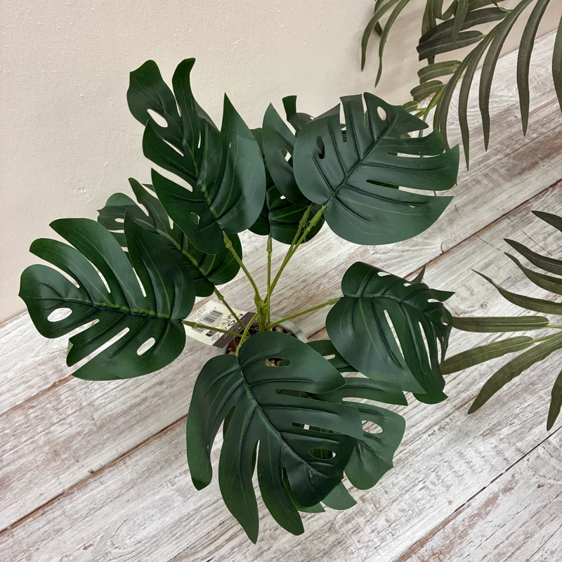 Kunstpflanze Grün Deko Pflanze Topf Kunstblume Monstera