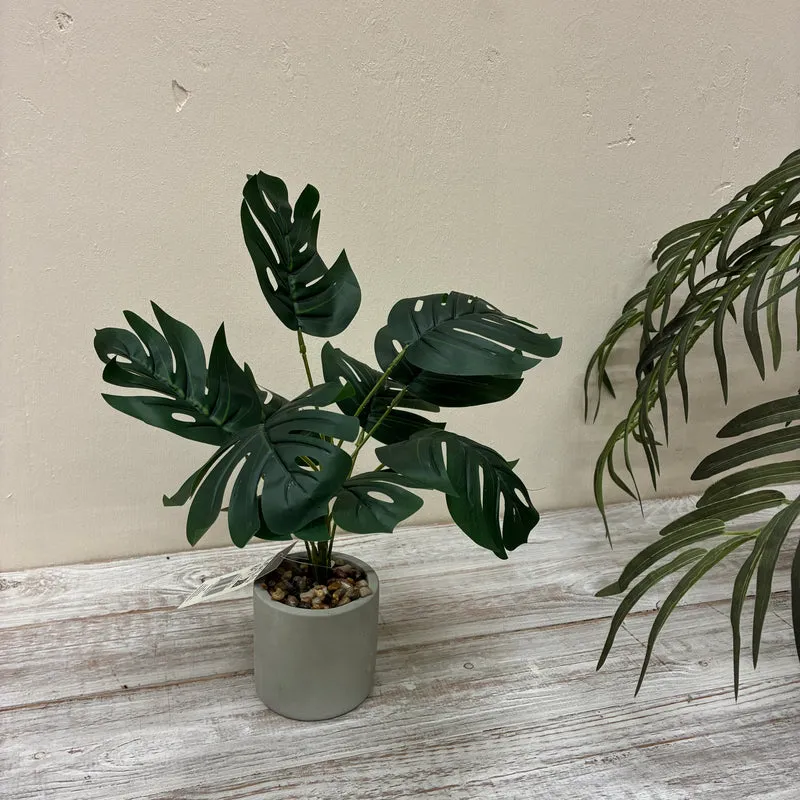 Kunstpflanze Grün Deko Pflanze Topf Kunstblume Monstera