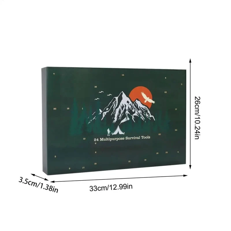 Adventskalender met 24 Outdoortools – Dagelijkse Verrassing voor Kamperen Wandelen Avontuur en Outdoor | Sansoti