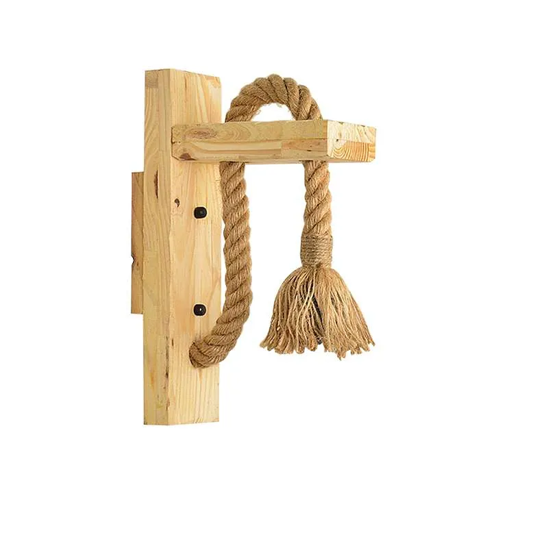 Wandlampe mit holz , Hanfseil,lampen für das Kinderzimmer~2635