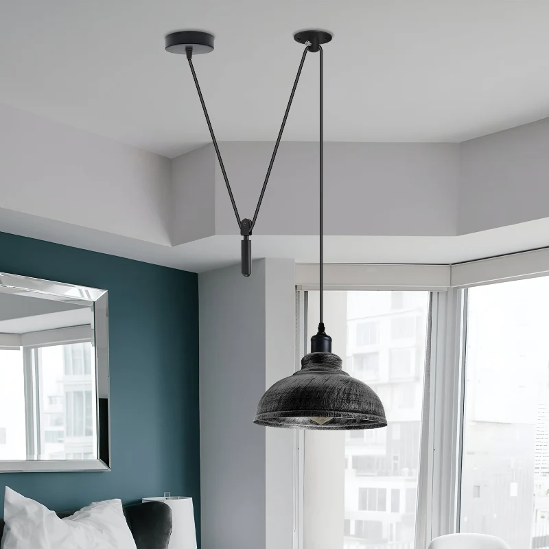 Industrial Pendelleuchte – Höhenverstellbar mit Seilzug, 29cm ~2850