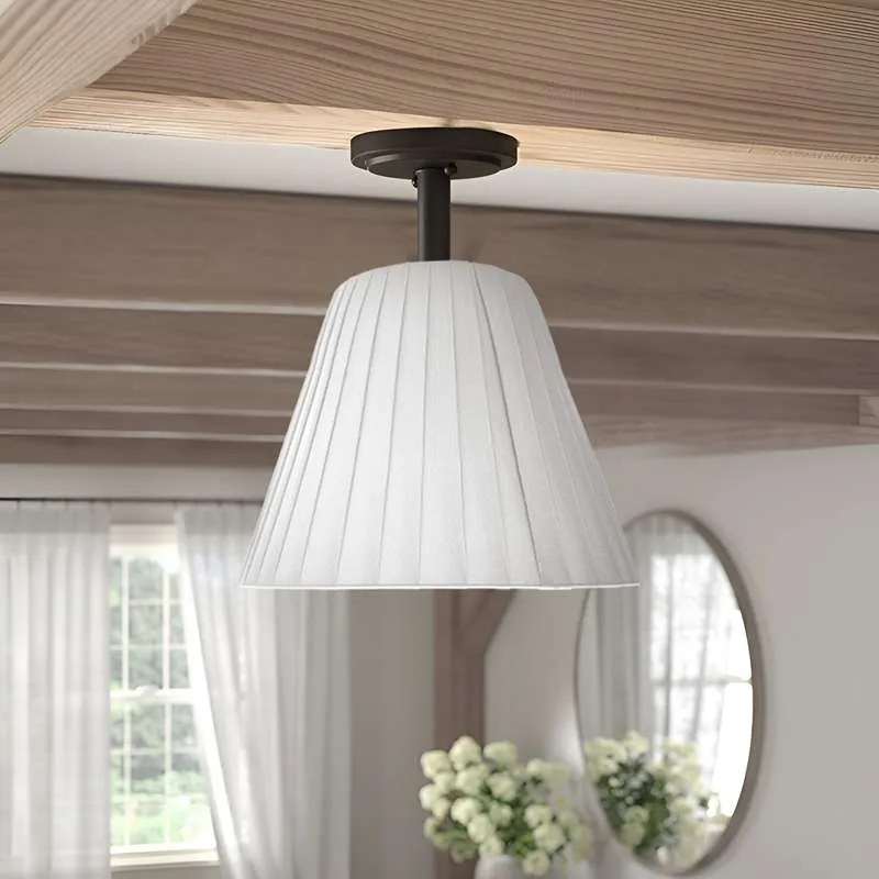 Plissee Lampenschirm Ø280mm Satin-Optik Deckenleuchte ~2849