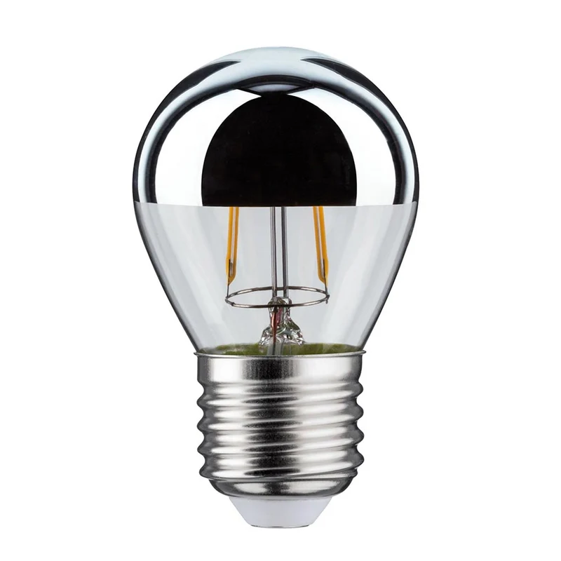 E27 2,6W LED Tropfen Kopfspiegel 2700K Silber