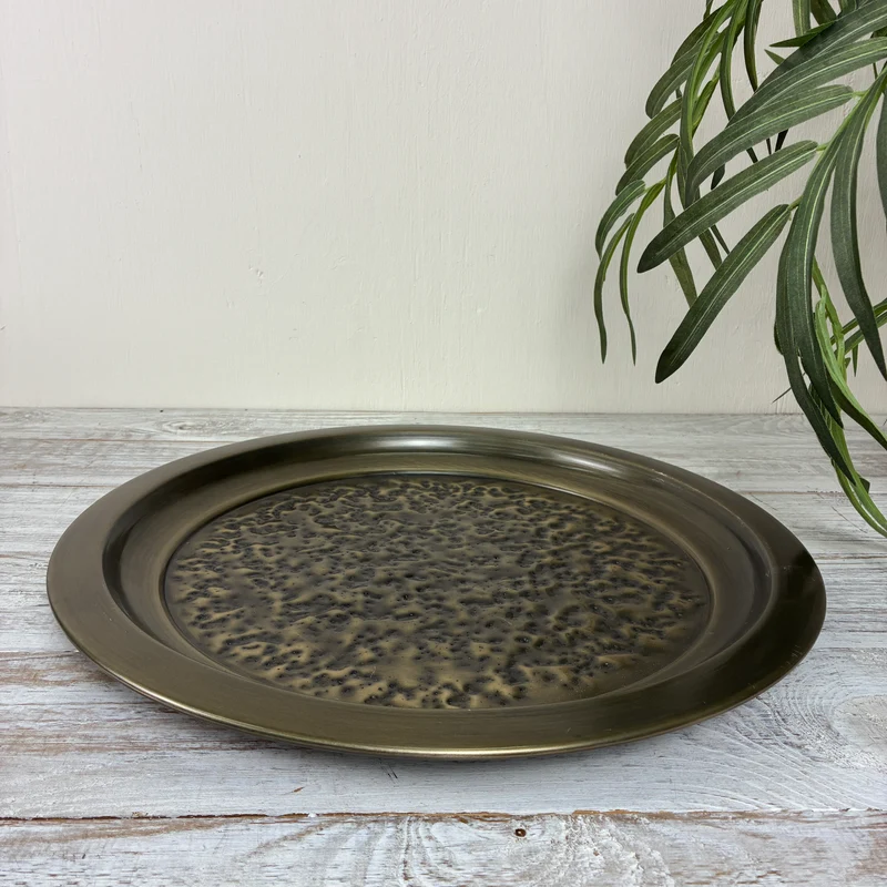 PTMD Janelle Dekoschale Dekotablett Gold Bronze Metall 40cm