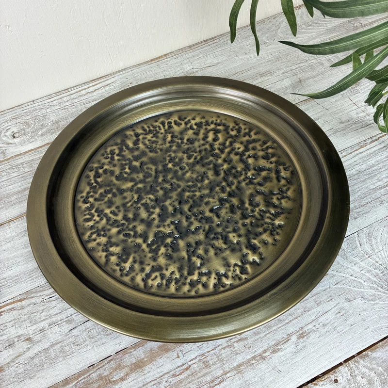 PTMD Janelle Dekoschale Dekotablett Gold Bronze Metall 40cm