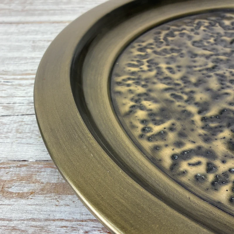 PTMD Janelle Dekoschale Dekotablett Gold Bronze Metall 40cm