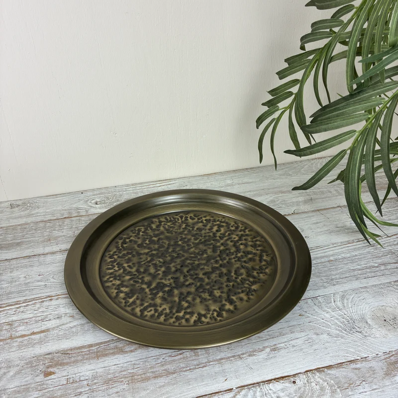 PTMD Janelle Dekoschale Dekotablett Gold Bronze Metall 40cm