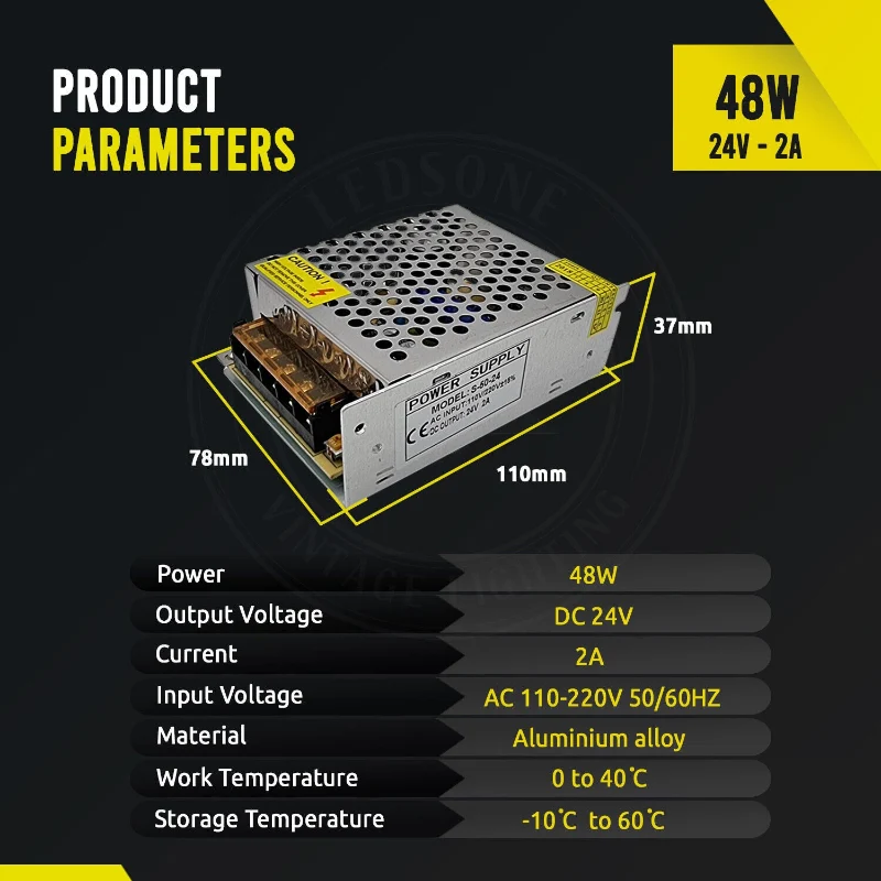 24V Netzteil 2A DC 48W Leistung Kompakter IP20 ~2449