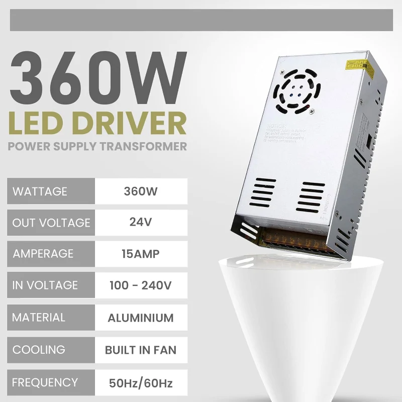 All Seasons Life Industrie Schaltnetzteil 24V DC 15A 360 Watt ~2444