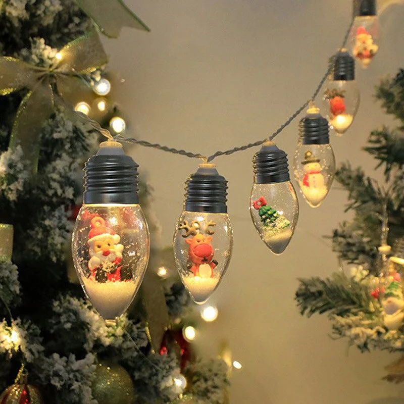 LED Lichtslingers met Kerstfiguren 10 Lampjes USB Aansluiting Feestverlichting Sfeervolle Decoratieve Lichtjes Binnen | Sansoti