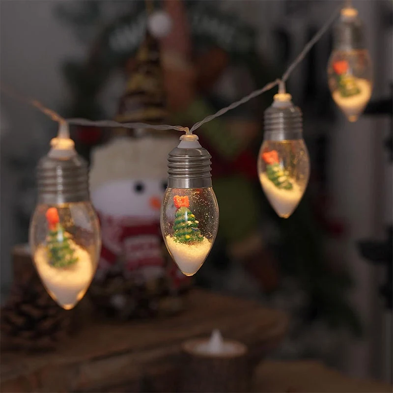 LED Lichtslingers met Kerstfiguren 10 Lampjes USB Aansluiting Feestverlichting Sfeervolle Decoratieve Lichtjes Binnen | Sansoti