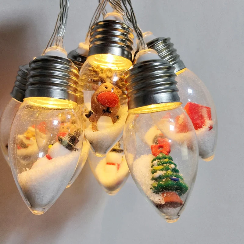 LED Lichtslingers met Kerstfiguren 10 Lampjes USB Aansluiting Feestverlichting Sfeervolle Decoratieve Lichtjes Binnen | Sansoti