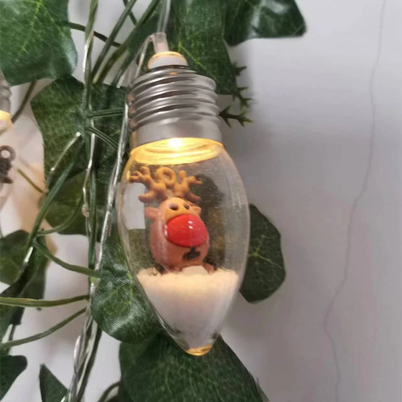 LED Lichtslingers met Kerstfiguren 10 Lampjes USB Aansluiting Feestverlichting Sfeervolle Decoratieve Lichtjes Binnen | Sansoti