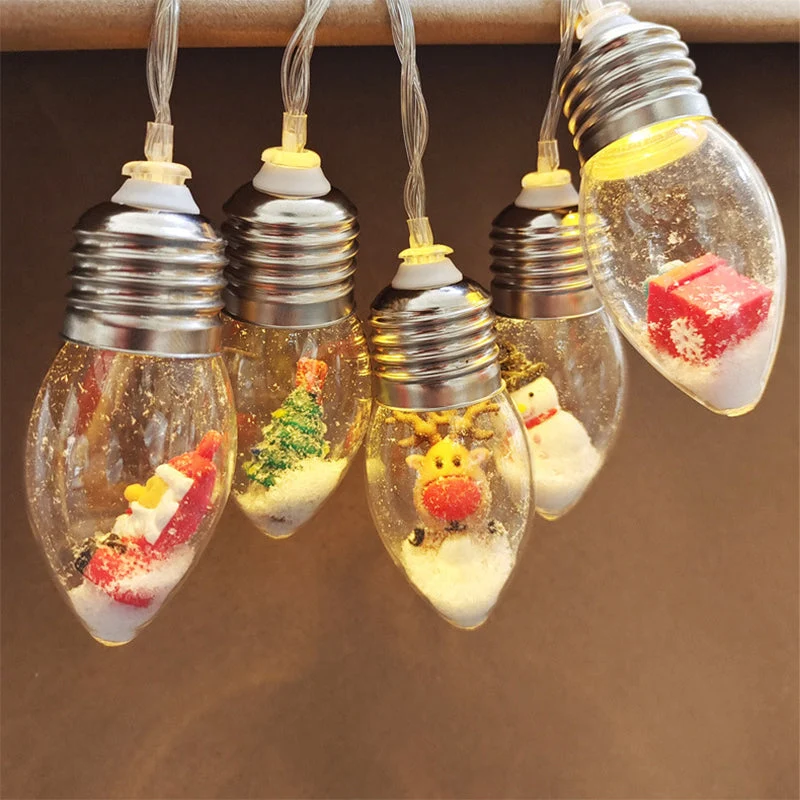 LED Lichtslingers met Kerstfiguren 10 Lampjes USB Aansluiting Feestverlichting Sfeervolle Decoratieve Lichtjes Binnen | Sansoti