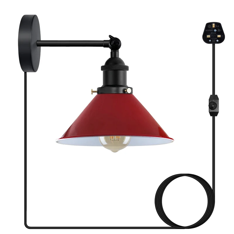 Rot wandleuchten LED mit kabel ,Stecker Wandlampen E27~2759