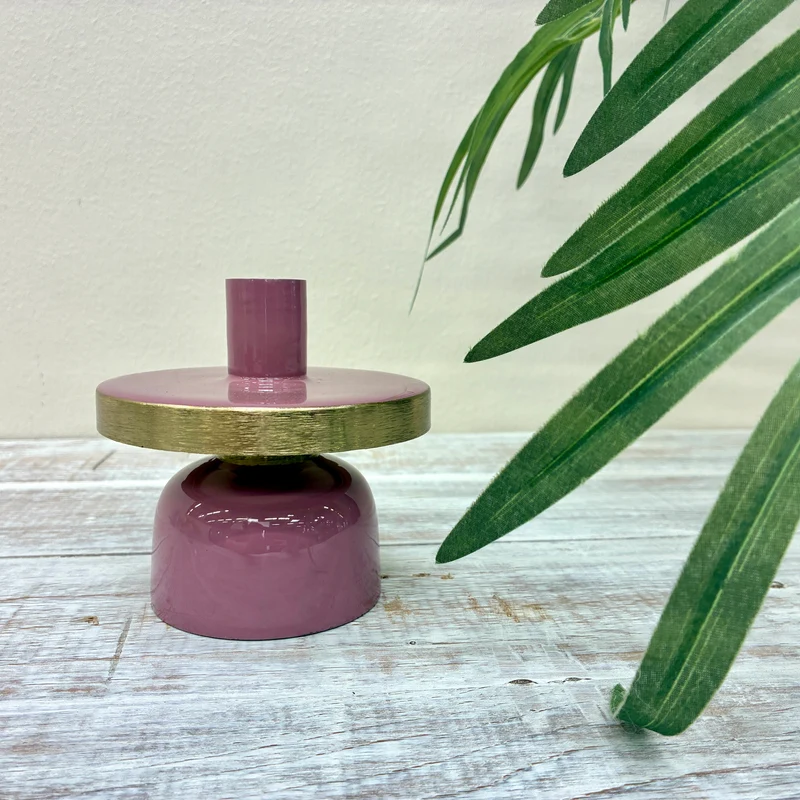 Countryfield Kerzenhalter Rosa Gold Deko Kerzenständer Modern