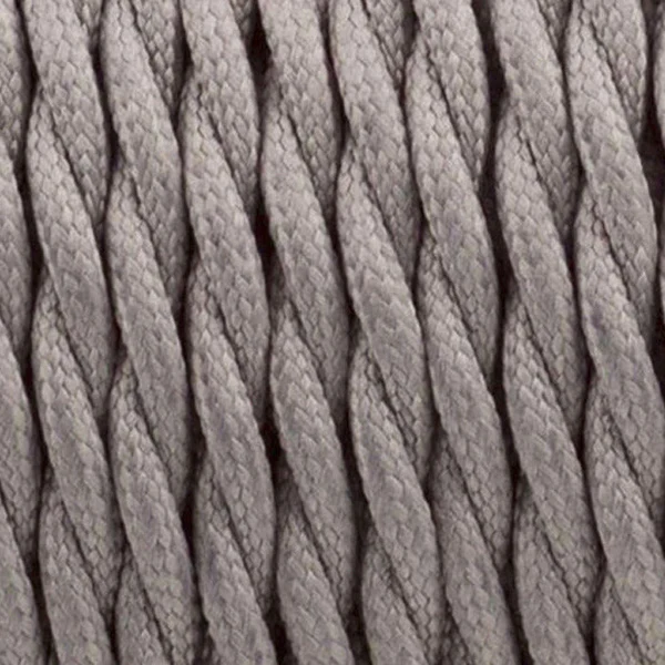 3-adriges verdrilltes Elektrokabel grau Textilkabel~2753