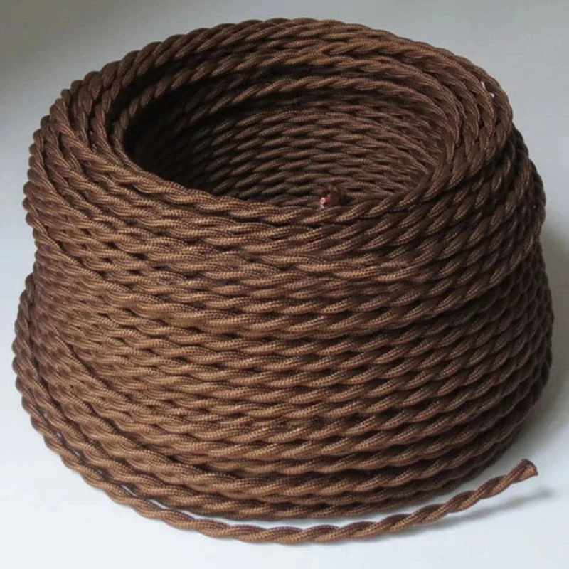Textilkabel Braun 2 adrig gedreht Stromkabel Braun 0,75mm² ~2750