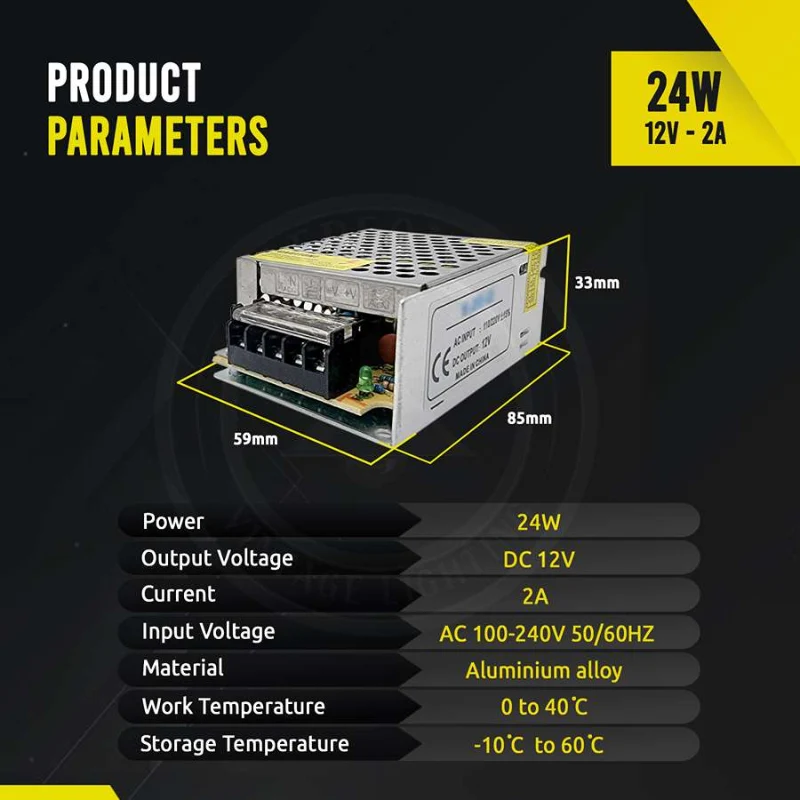 24W LED Treiber Trafo 12V Konstantspannung Netzteil ~2438