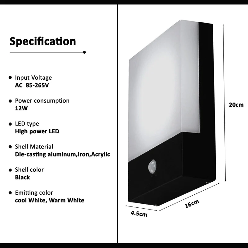 Elegante LED Außenleuchte | Anthrazit Sensor~2564