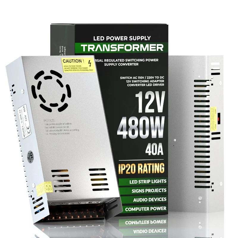 Leistungsstarkes Schaltnetzteil 12V DC 480W 40A Trafo ~1089