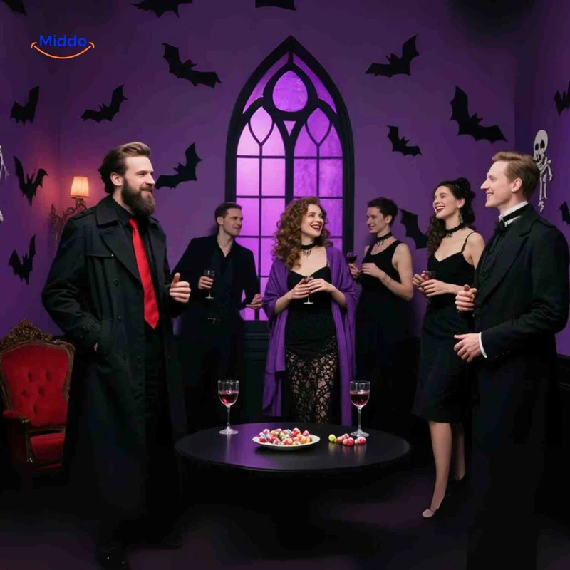 3D LED Muurdecoratie Halloween Vleermuizen Spinnen Spoken Lichtgevend Wanddecor Griezel Feestversiering Kindvriendelijk | Sansoti