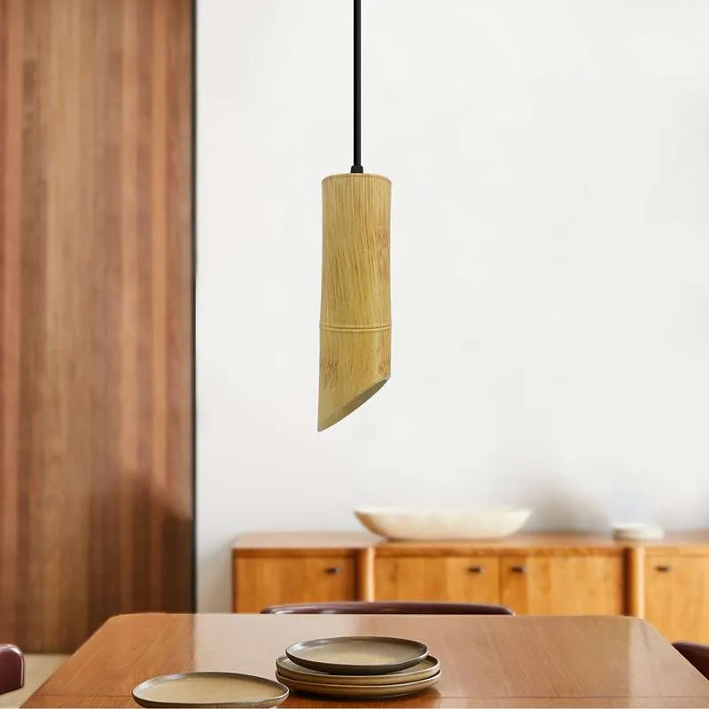Nordic hängelampen bambus mit Zylinderform - gu10 lampe~2616