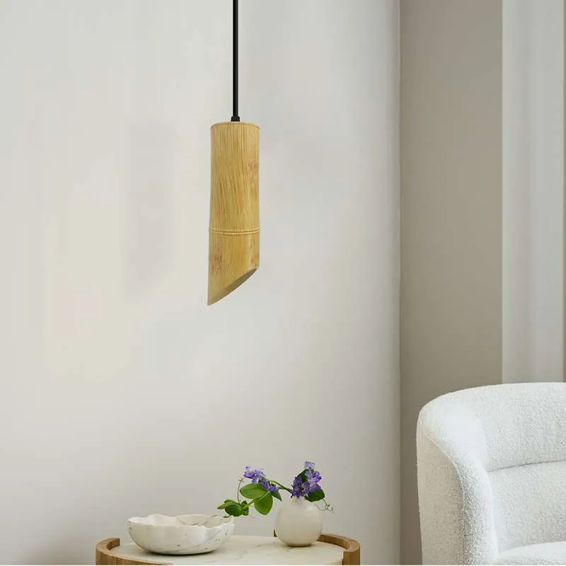 Nordic hängelampen bambus mit Zylinderform - gu10 lampe~2616
