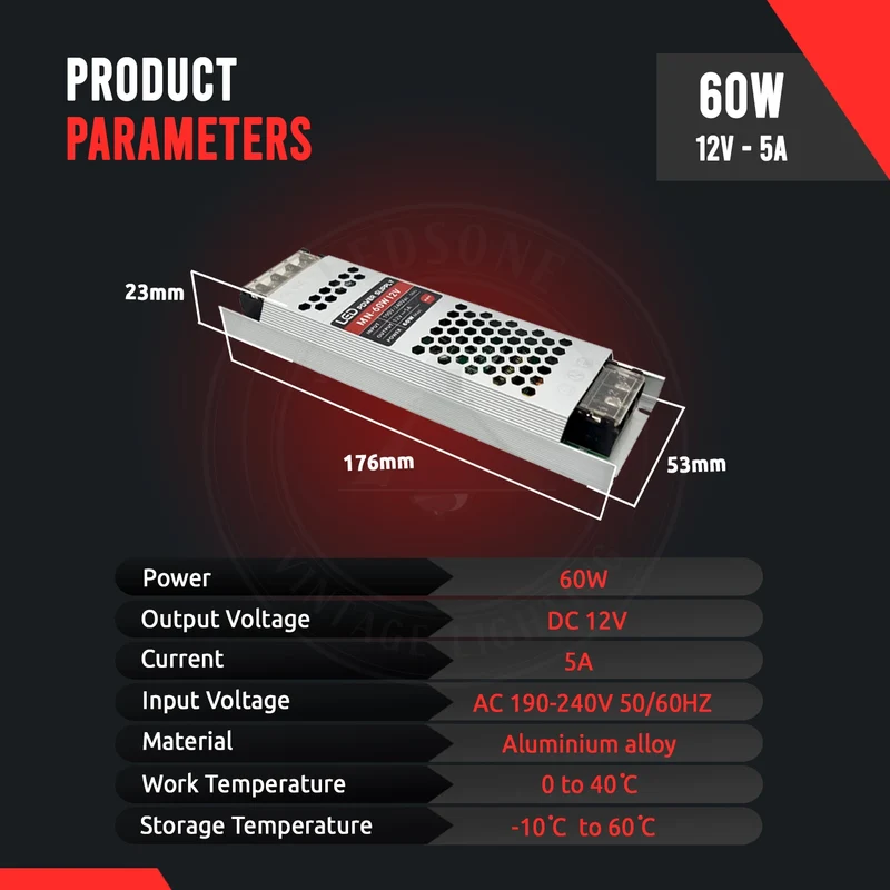 12V LED Trafo Konstantspannung – Slim Netzteil 60W-300W Wählbar | IP20 ~2561