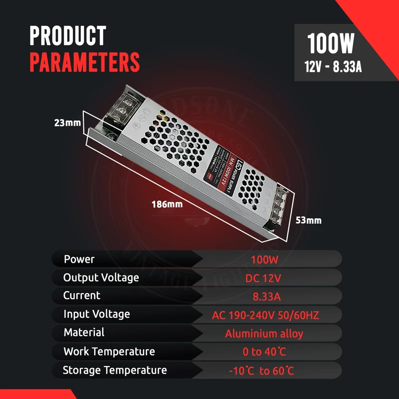 12V LED Trafo Konstantspannung – Slim Netzteil 60W-300W Wählbar | IP20 ~2561