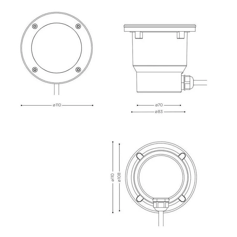 IP44 - Bodeneinbauleuchte in A asymmetric LED stainless steel