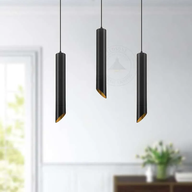 All Seasons Life Zylinder Pendelleuchte Schwarz-Gold GU10 ~2613