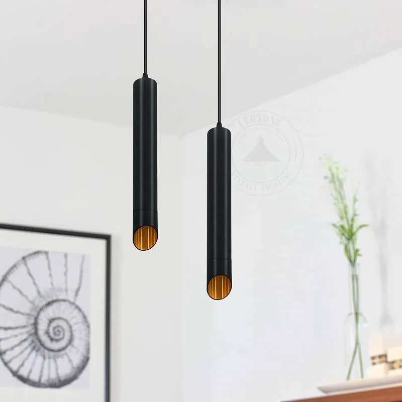 All Seasons Life Zylinder Pendelleuchte Schwarz-Gold GU10 ~2613