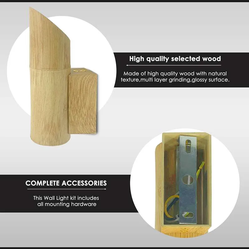 Moderne LED Holz Wandleuchte-Innen Up & Down |GU10~2830