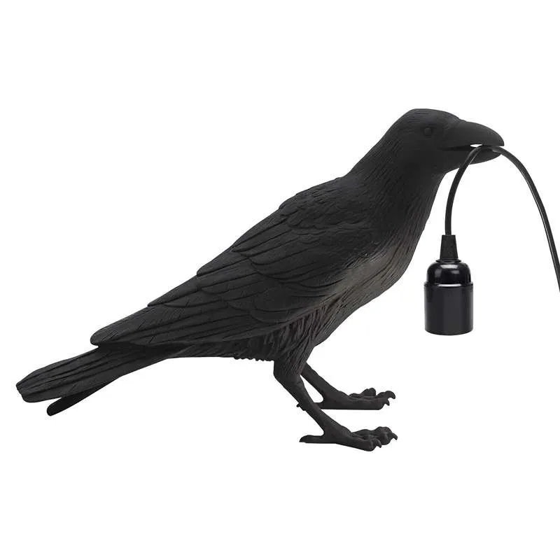 Vogel Tischlampe Krähe E27 Nachttischleuchte – UK Stecker ~2589