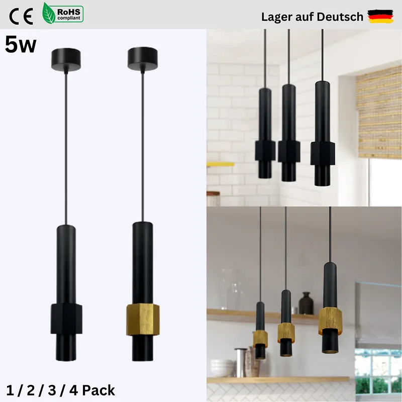 Moderne LED Pendelleuchte 5W Schwarz Höhenverstellbar ~2585