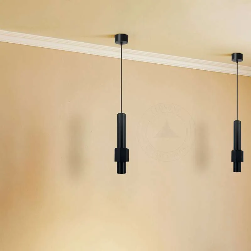 Moderne LED Pendelleuchte 5W Schwarz Höhenverstellbar ~2585