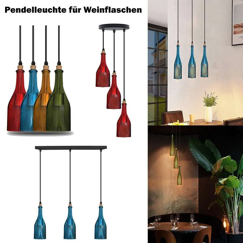 All Seasons Life Weinflaschen Pendelleuchte Glas-Hängelampe ~2582