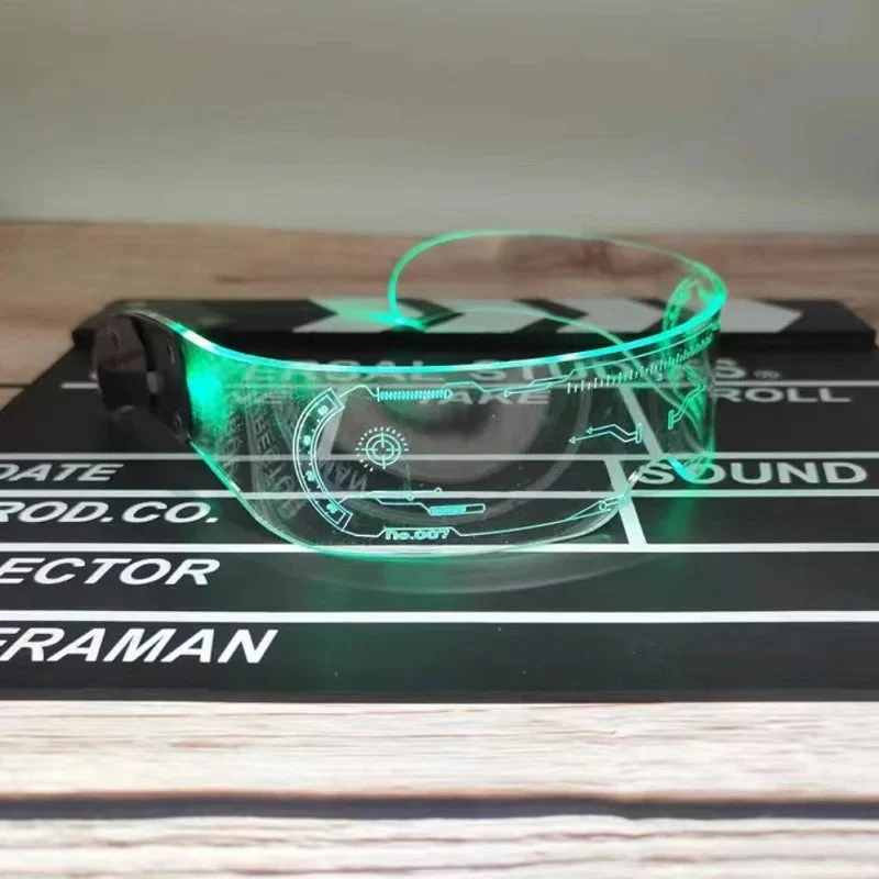 LED Vizier Bril met Verlichte Cyberpunk Look voor Feesten Festivals Halloween Futuristisch Design Cosplay | Sansoti