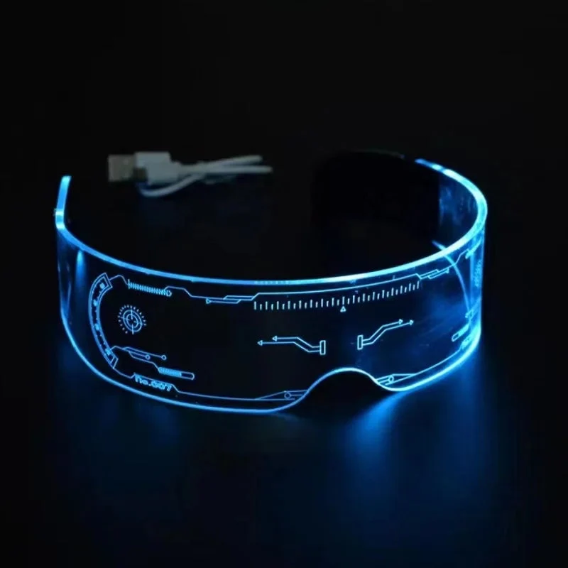 LED Vizier Bril met Verlichte Cyberpunk Look voor Feesten Festivals Halloween Futuristisch Design Cosplay | Sansoti