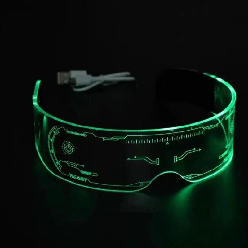 LED Vizier Bril met Verlichte Cyberpunk Look voor Feesten Festivals Halloween Futuristisch Design Cosplay | Sansoti