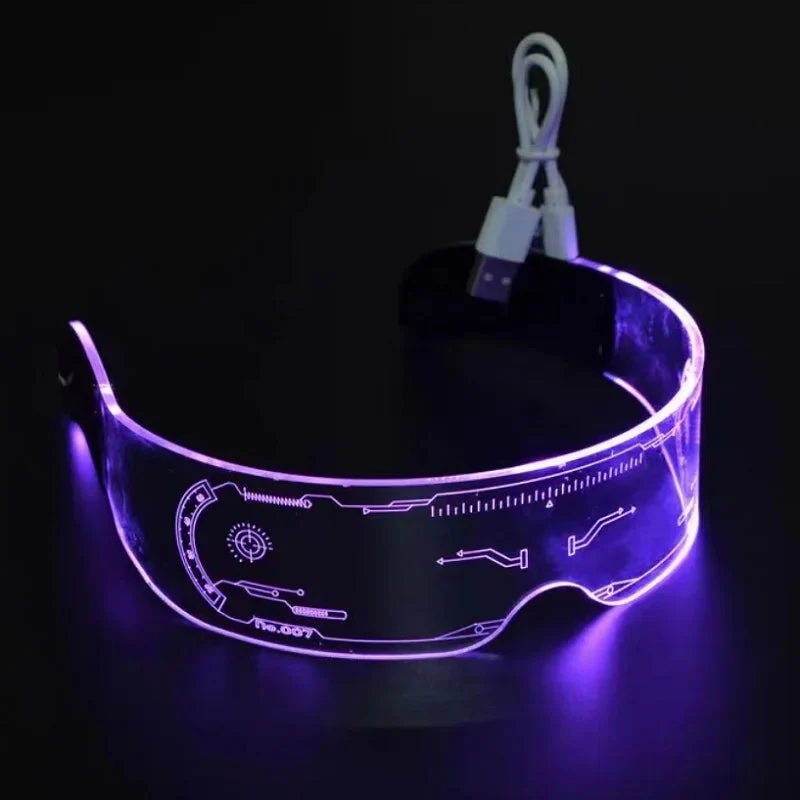 LED Vizier Bril met Verlichte Cyberpunk Look voor Feesten Festivals Halloween Futuristisch Design Cosplay | Sansoti