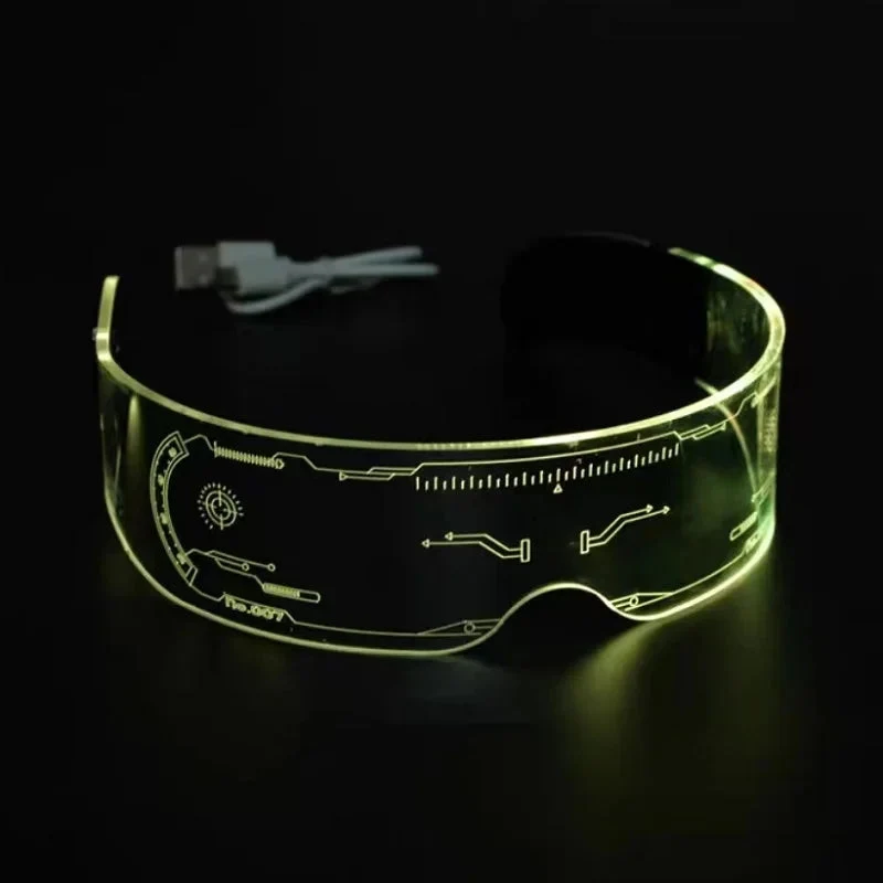 LED Vizier Bril met Verlichte Cyberpunk Look voor Feesten Festivals Halloween Futuristisch Design Cosplay | Sansoti
