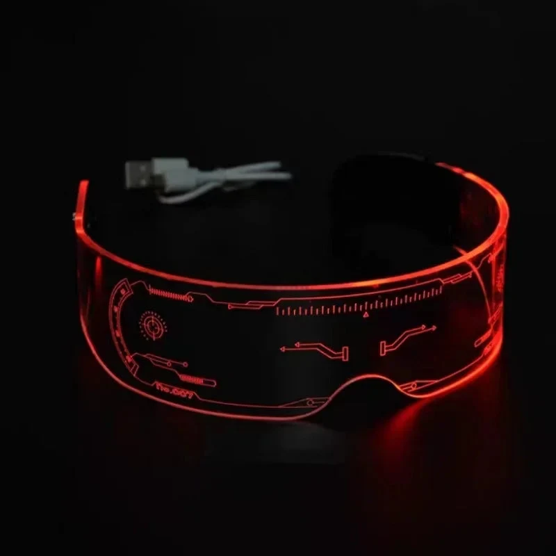 LED Vizier Bril met Verlichte Cyberpunk Look voor Feesten Festivals Halloween Futuristisch Design Cosplay | Sansoti