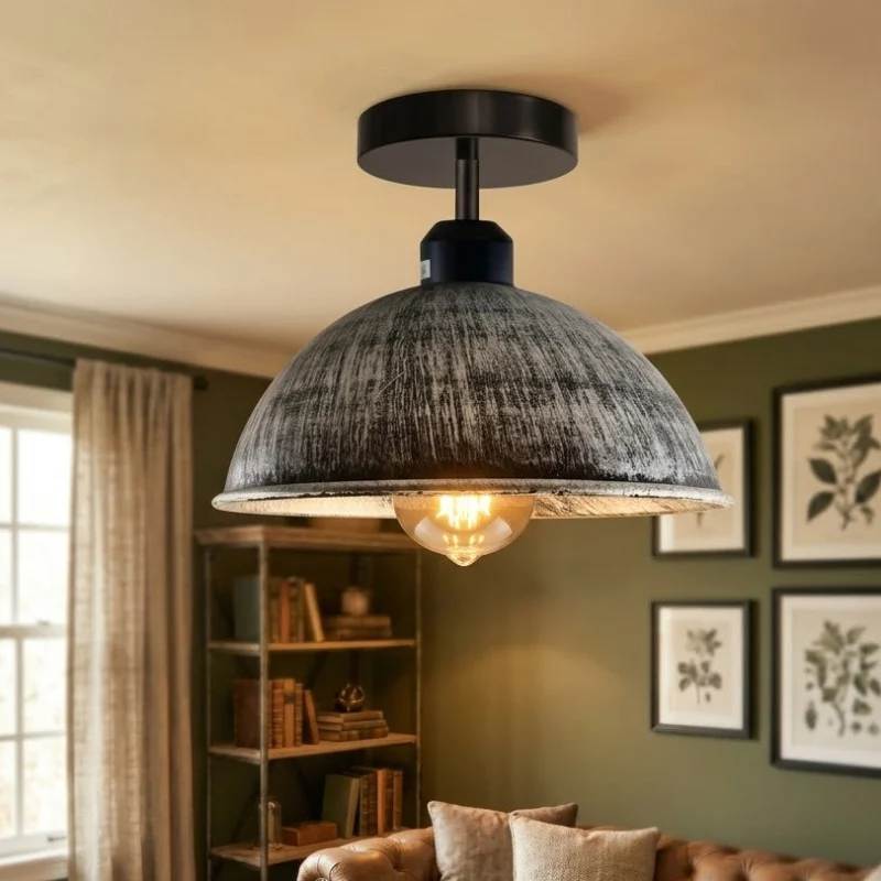 Deckenlampe Gebürstetes Silber Ø22cm Unterputz Montage ~2140
